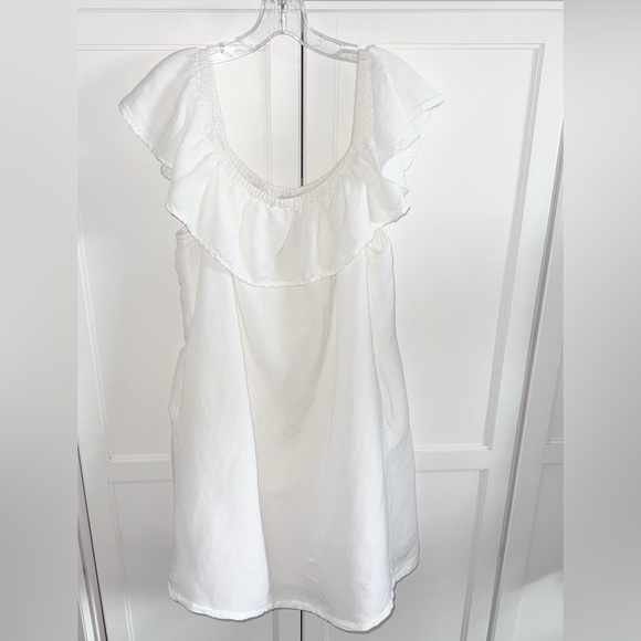 Tommy Bahama St. Lucia Off Shoulder Dress Linen White Sz XL Beachy Coastal - Picture 12 of 16